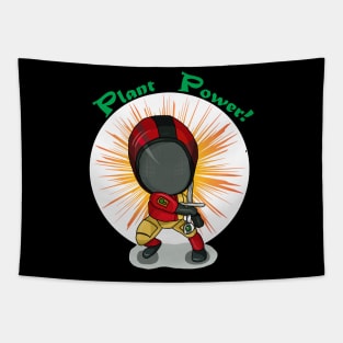 Plant Powered Sword Fighter Tapestry