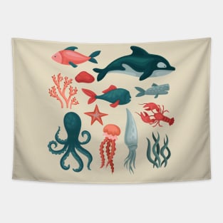 Sea Animals Collection Tapestry