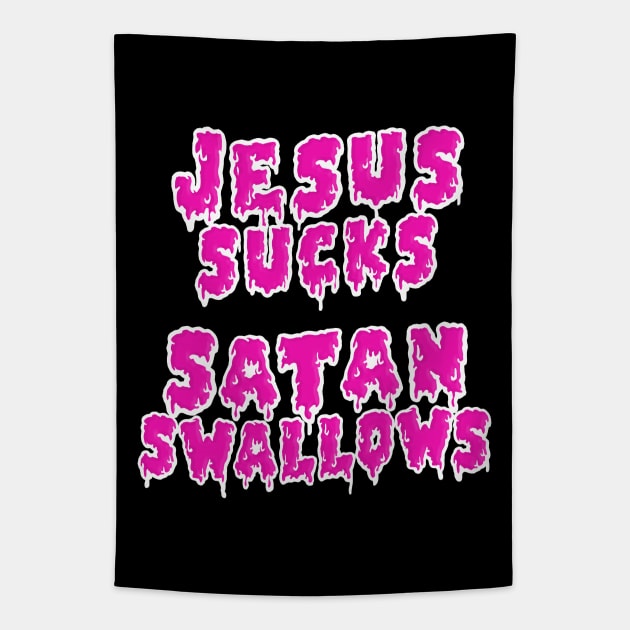 Jesus Sucks, Satan Swallows Tapestry by DankFutura