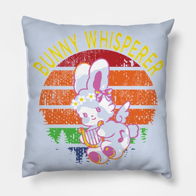 bunny whisperer baby bunny lover Pillow by lazykitty