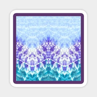 Blue and Purple Zig-Zag Tie-Dye Magnet