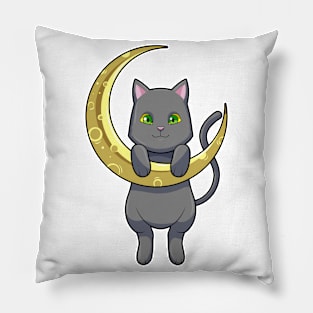 Cat Night Moon Pillow