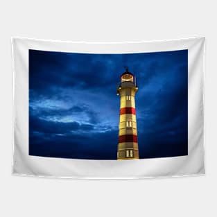 Colorfull lighthouse at night in Malmö Sweden Tapestry