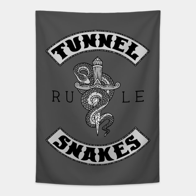 Tunnel Snakes Rule - Biker Jacket Design Tapestry by bblane