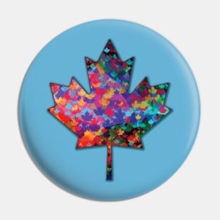 Rainbow Mosaic Canada Maple Leaf Pin