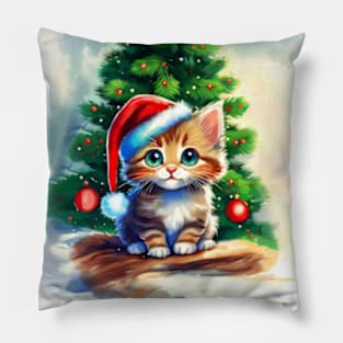 Christmas Kitten Pillow