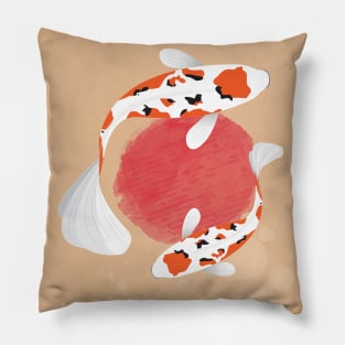 Fish Koi Illustration Pillow