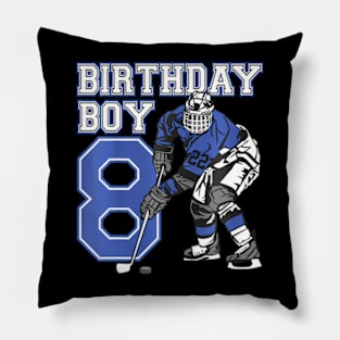 Kids 8 Year Old Ice Hockey Themed Birthday Party 8Th Boy Pillow