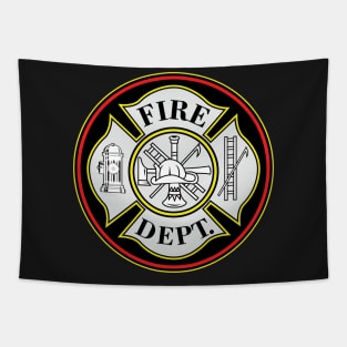 Fire Department Firefighters Badge Tapestry