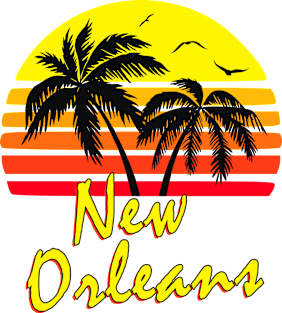New Orleans Retro Sunset Magnet