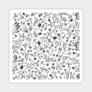 Botanical-Pattern, set, black,3, botanic, nature, botanical, floral, flowers, floral-pattern, leaves, plants, minimalist, garden, jungle, leaf, exotic, tropical, flower, boho, cacti, succulent, digital, graphic-design, pattern, Magnet