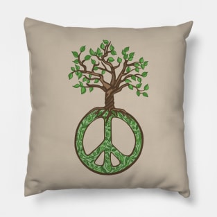 Peace Sign and Tree Of Life Pillow