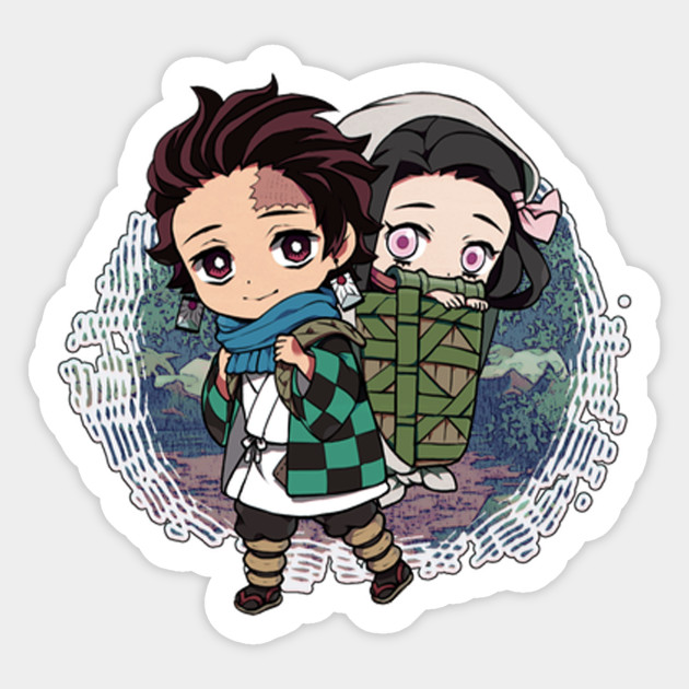 Chibi Tanjirou Nezuko Kimetsu No Yaiba Chibi Tanjirou Nezuko Pegatina Teepublic Mx