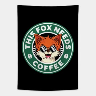 Fox Needs Coffee Tapestry