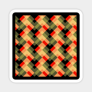 'Zagga’ - in Red, Salmon Pink, Sandy Yellow and shades of Khaki on a Black base Magnet