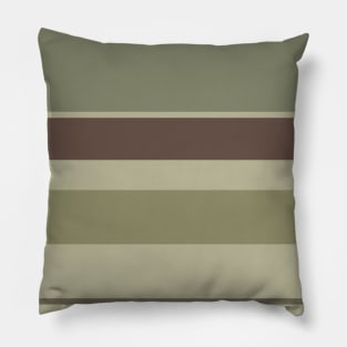 A superior farrago of Quincy, Grey Brown, Camouflage Green, Putty and Artichoke stripes. Pillow