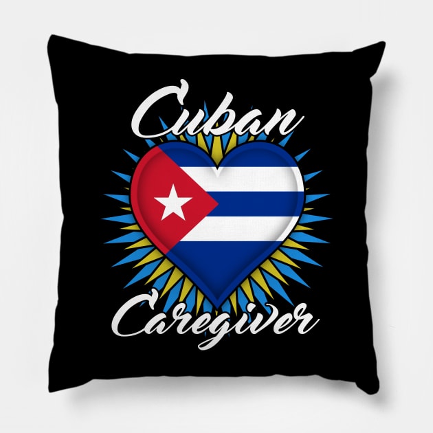 Cuban Caregiver (white font) Pillow by WCN Store
