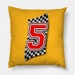 Racer Number 5 Pillow