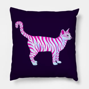 Pink Magenta Striped Tabby Cat Pillow