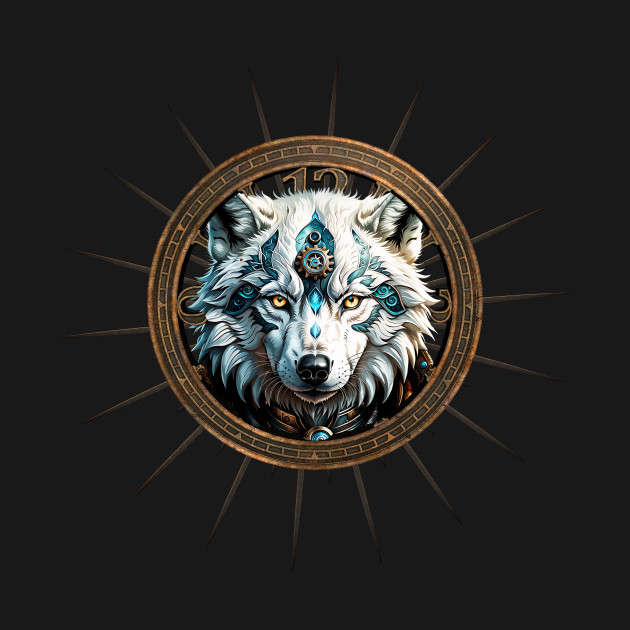 Stunning  white steampunk wolf. by Nicky2342