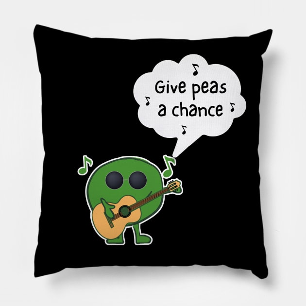 Give Peas A Chance Funny Pea Pillow by DesignArchitect