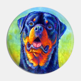 Gentle Guardian Colorful Rainbow Rottweiler Dog Pin