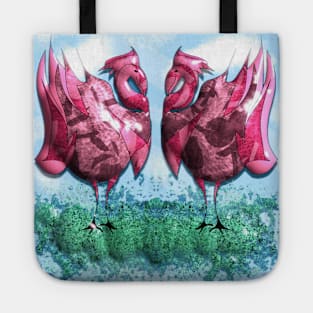 Mirroring, pink birds Tote