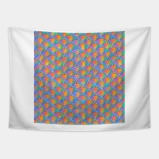 colorful rainbow colored wave pattern Tapestry