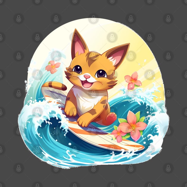 Hawaii-mon Surfing Kitty by Kona Cat Creationz