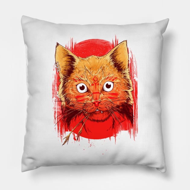 BRAVE CAT Pillow by iqbalgarint