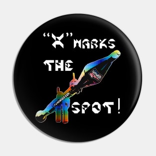 X Marks The Spot, v. White Text Pin