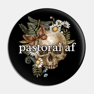 pastoral af with skull, butterflies, and flowers Pin