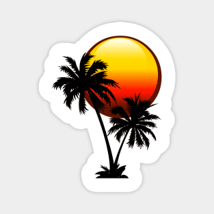Sunset and Palm Trees Magnet