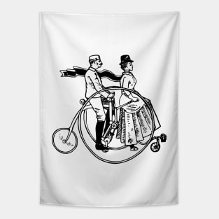 High Wheel Bicycle Cyclists Tapestry