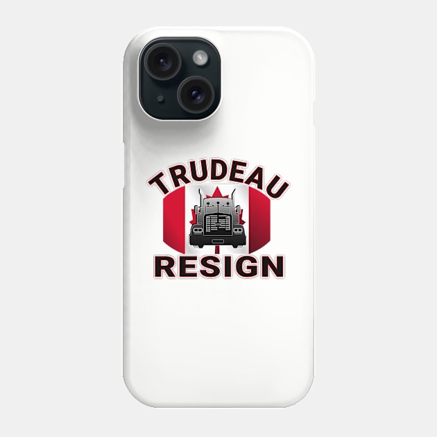 TRUDEAU MUST GO RESIGN SAVE CANADA FREEDOM CONVOY 2022 TRUCKERS RED LETTERS Phone Case by KathyNoNoise