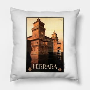 FERRARA Northern Italy For Holidays ENIT Advertisement Vintage Travel Pillow