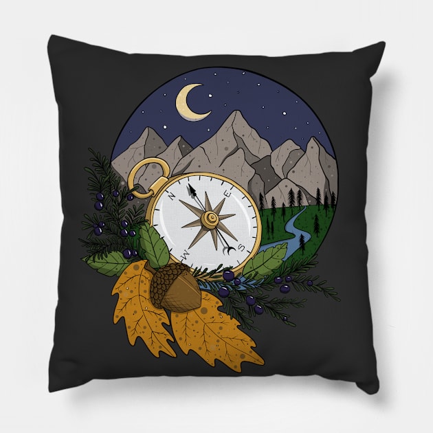 Compass Pillow by MoonstoneandMyth
