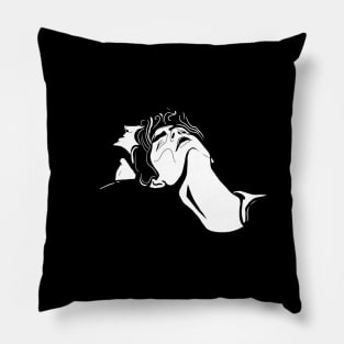 Call me by your name, Elio and Oliver movie poster (Only black line + White background)) Pillow