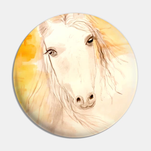 Beautiful White Horse Pin by Maltez