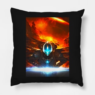 Human/Alien War - Plan the Last Stand - AI Generated Sci Fi Concept Art - Pillow