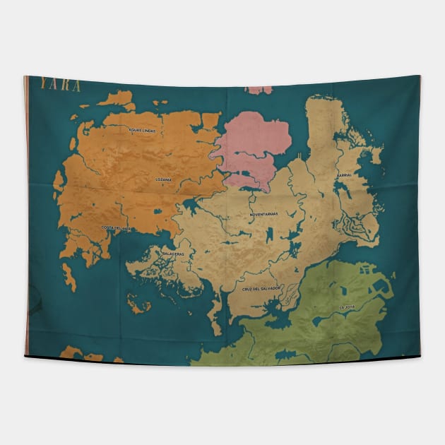 Yara Map Far Cry 6 Tapestry by Pliax Lab