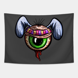 Eyeball Flying Rockabilly Tattoo Cartoon Style Eye Tapestry