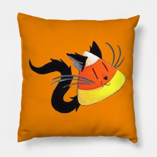 Black Cat Candy Corn Pillow