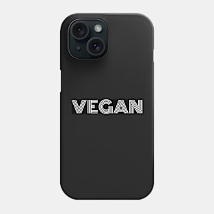 VEGAN - White Parallel Lines Against Black Background Phone Case