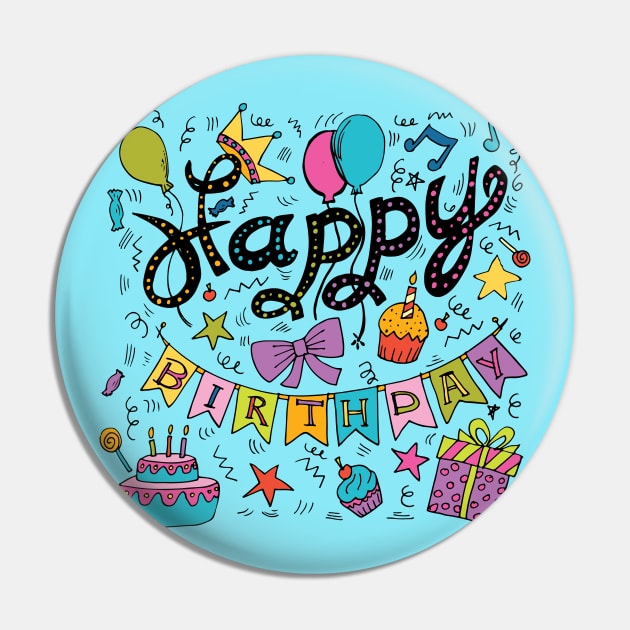 Happy Birthday Pin by SWON Design