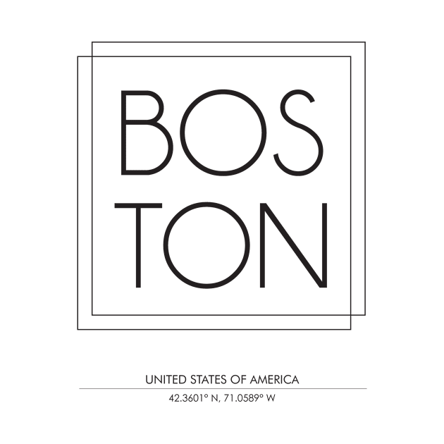 Boston City Minimal Typography 2 by StudioGrafiikka