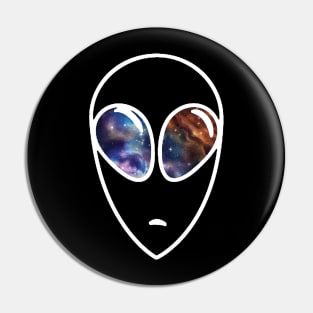 Alien looking in Space - Galaxy eyes Pin