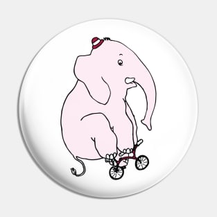 Elephant on a Bike Pin