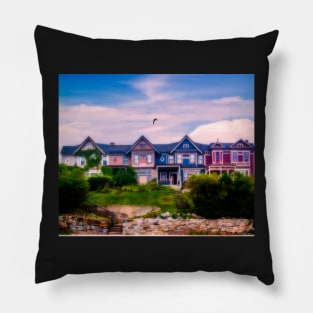 Four Homes on a Hill Pillow