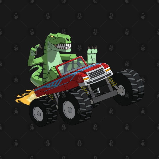 T-Rex on a Monster Truck by AMP